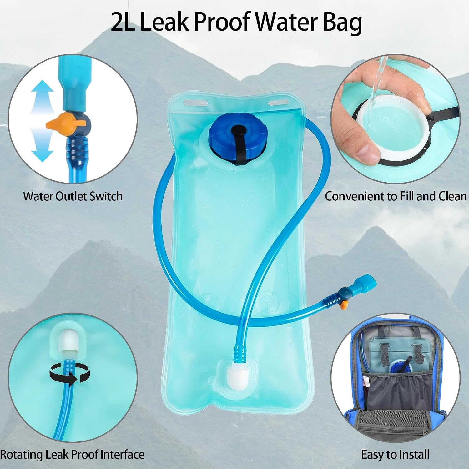 WOLT Hydration Backpack 18L Hiking Water Backpack with 2L Water Bladder for Men Women, Hydration Pack for Running Cycling Biking and Climbing