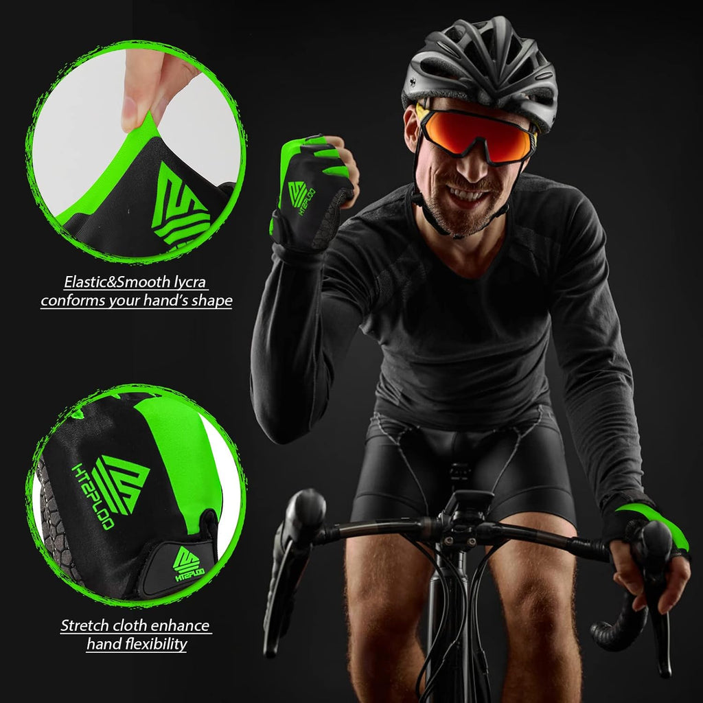 Bike Gloves Cycling Gloves Biking Gloves Bicycle Gloves for Men Women with Anti-Slip Shock-Absorbing Pad,Light Weight Half Finger Gloves for Cycling Workout Training Outdoor
