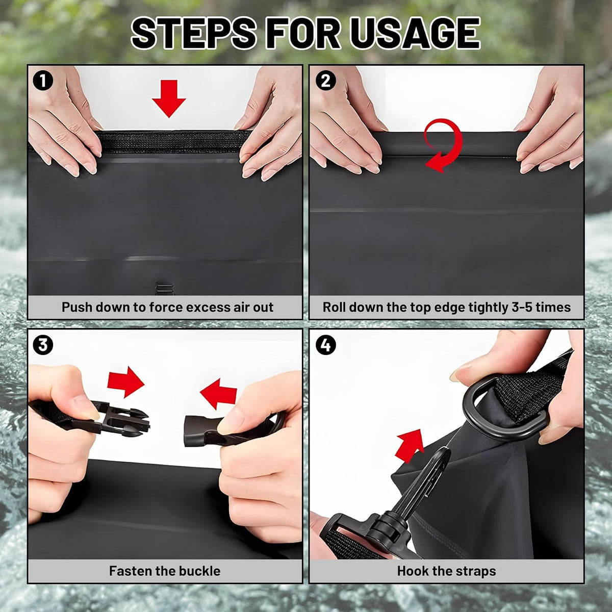 Waterproof Dry Bag,Roll Top Orange Small Waterproof Backpack 2L/5L/10L/20L/30L/40L Floating Lightweight Bags for Kayaking, Boating, Fishing, Swimming Camping with Waterproof Phone Case