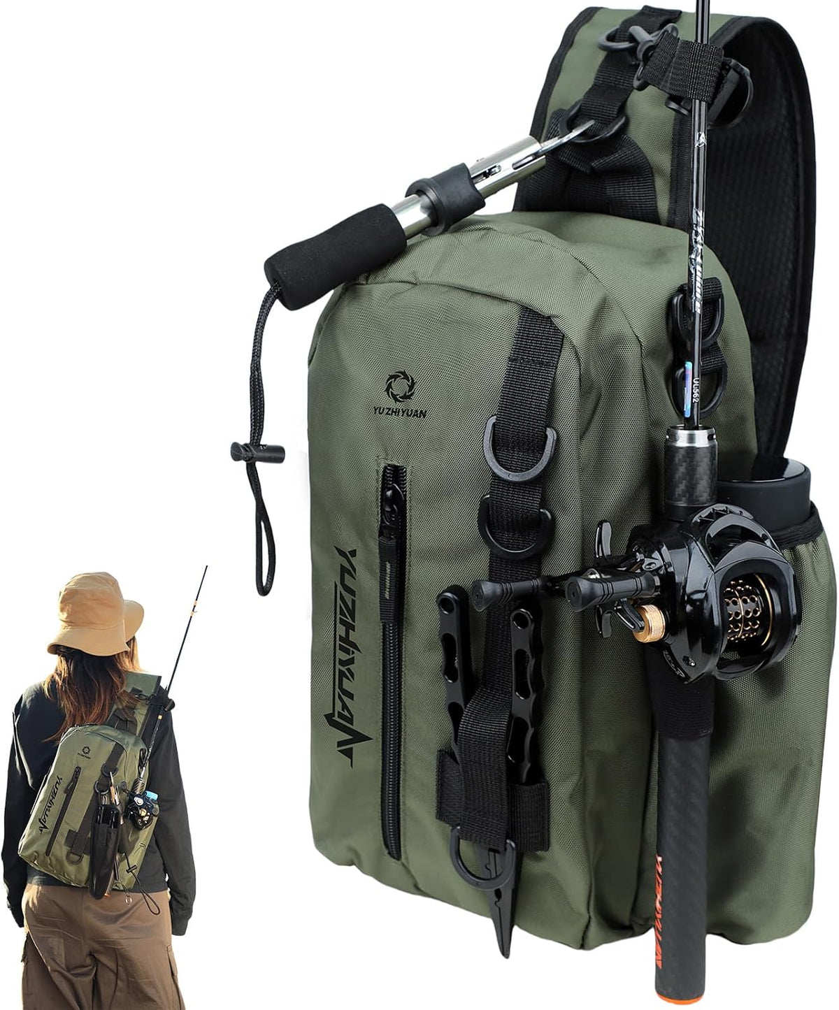 Small Fishing Bag with Rod Strap, Portable & Lightweight, Fish Small Tackle bag – Fits Tackle Boxes & Gear,Move Freely, Cast Smoothly - Fishing Gifts for Men