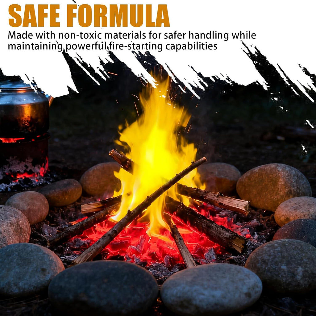 60 Pack Waterproof Fire Starters with 5+ Minute Burn Non-Toxic