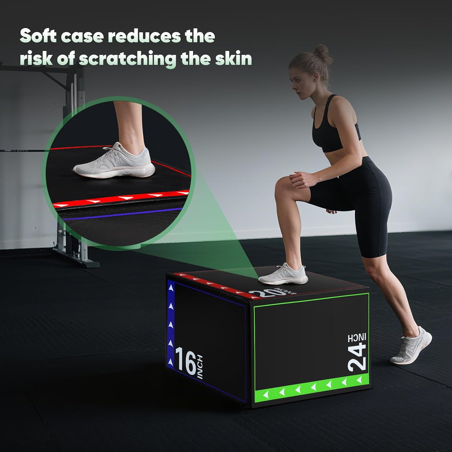 3-in-1 Plyometric Box Set (12/16/20/24/30") - High-Density EPE & Compressed Foam Jump Box for Home Gym, HIIT & CrossFit - Non-Slip Box Jumps, Step-Ups, Squats, Hip Thrusts