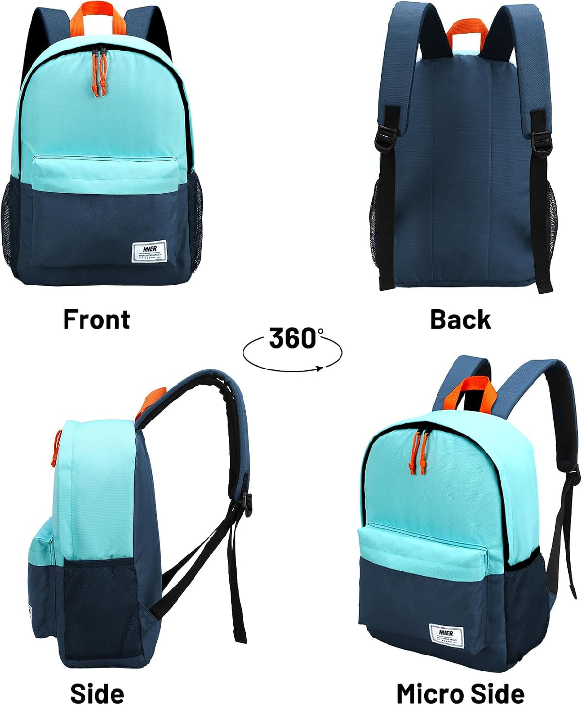 MIER Insulated Backpack Cooler Small Lunch Bookbag for Women Men