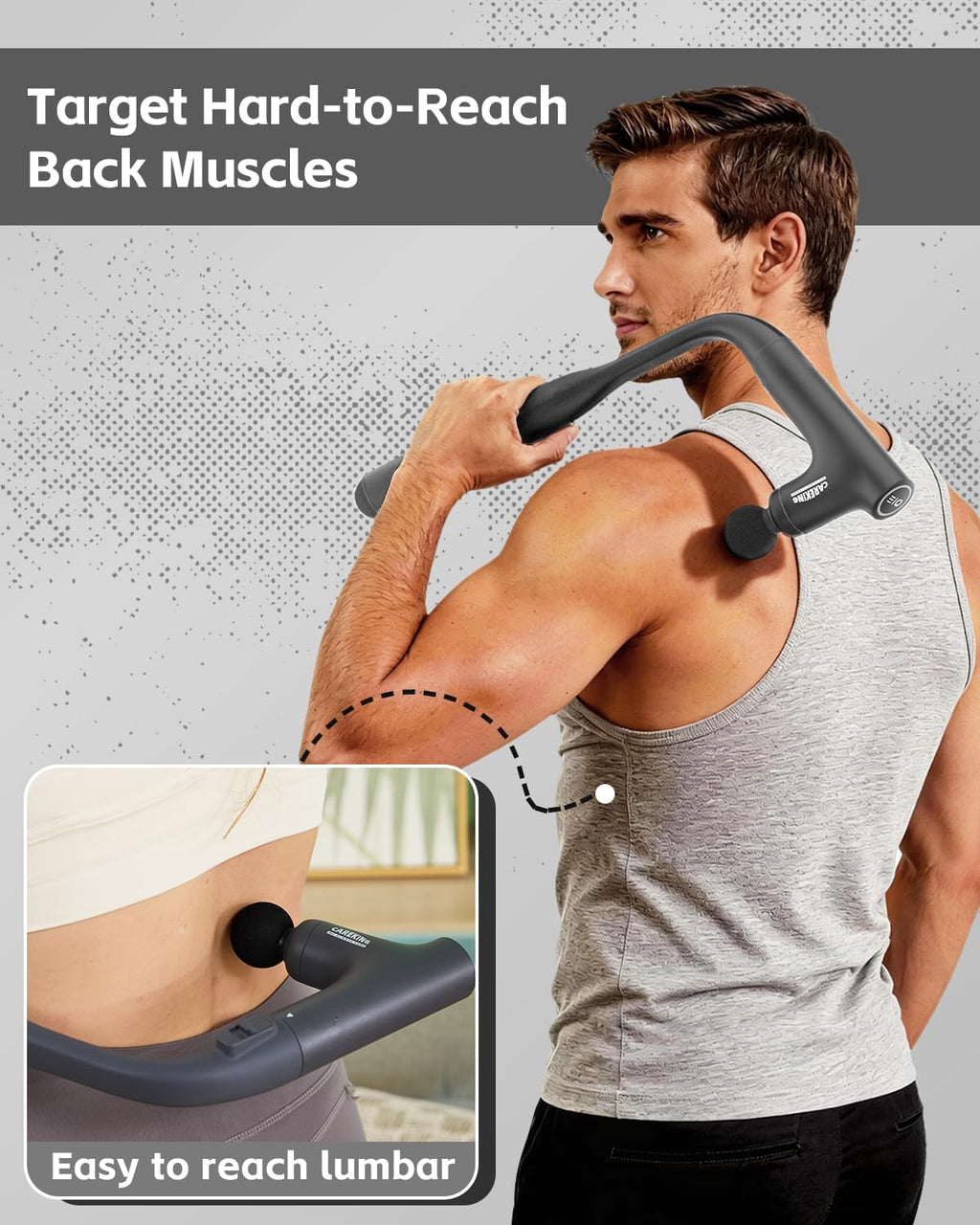 3-in-1 Detachable Mini Massage Gun Deep Tissue with Extension Handle