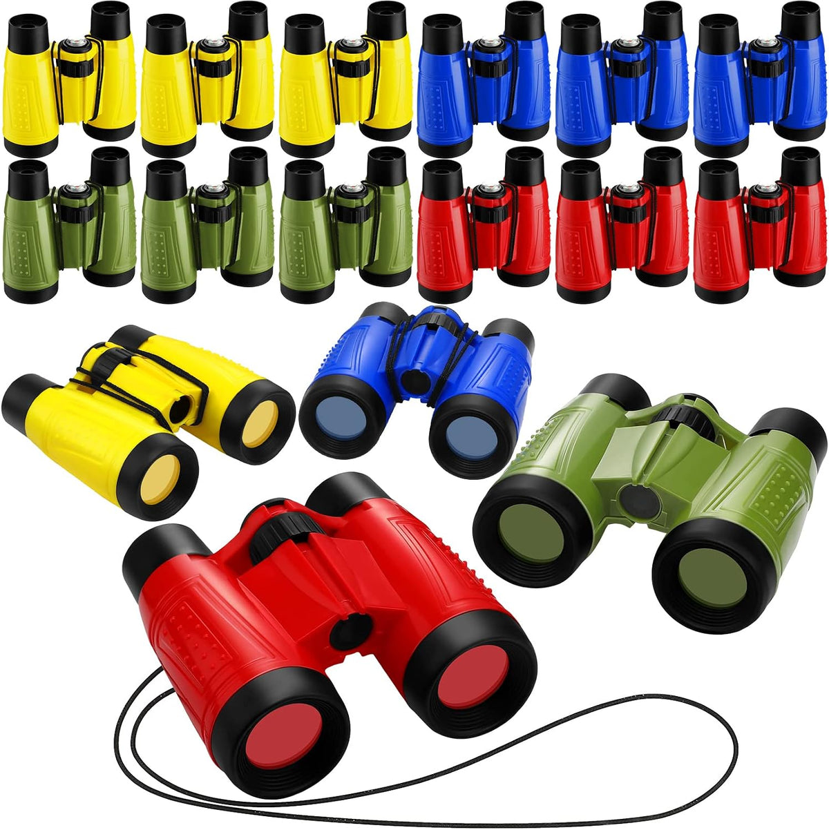 Deekin 16 Pack Kids Toy Binoculars with Neck String Party Favors,Camouflage