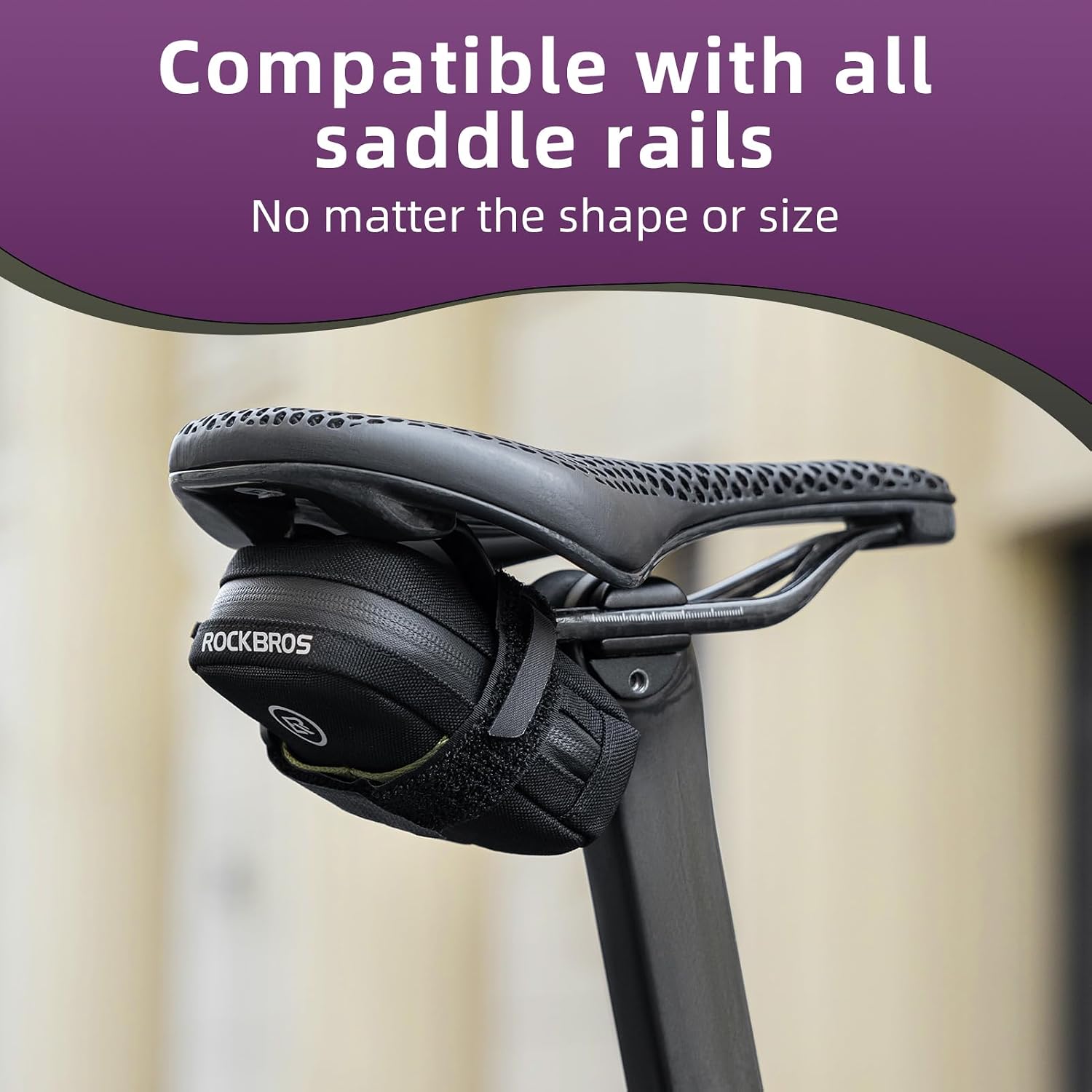 ROCKBROS Bike Saddle Bag, 0.35L Compact Under Seat Bag for Road Bikes
