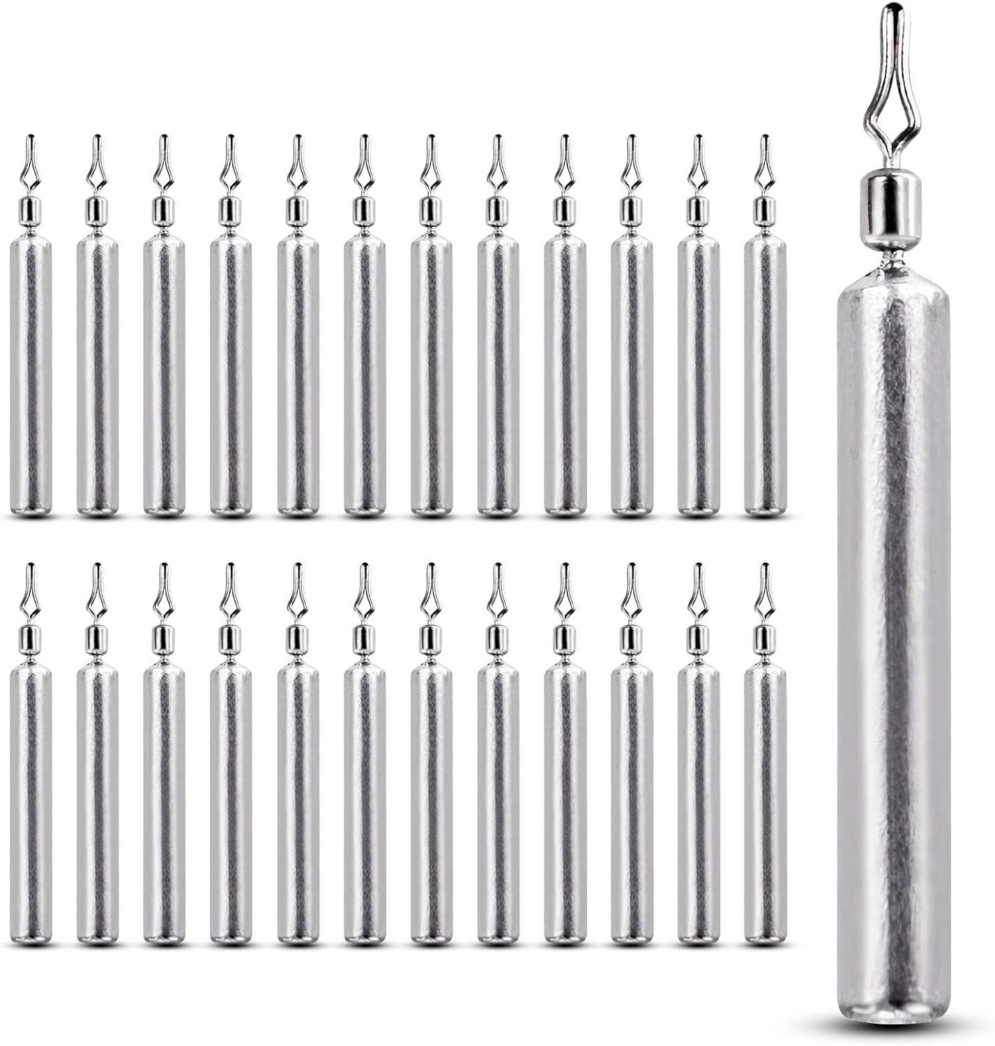 AMYSPORTS Drop Shot Weights Fishing Lead Drop Saltwater Fishing Weight Freshwater Drift Sinker Fishing Weight Bass Rig Cylinder Removable Catfishing