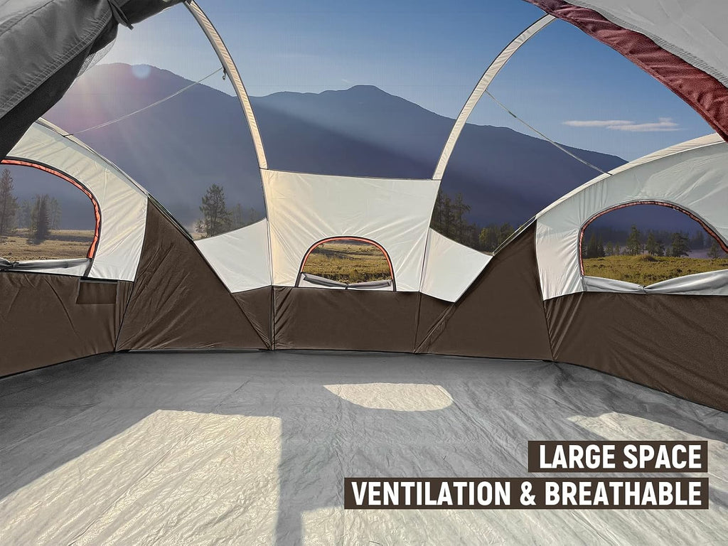 HIKERGARDEN 10 Person Tents for Camping Family Outdoor Dome Tent