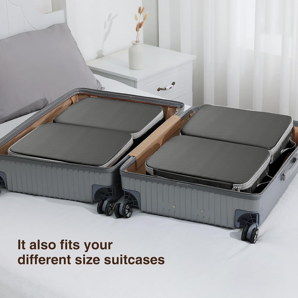 DIMJ Clothes Storage Bag 6 Pack, 19L Compression Storage Bags for Blanket, Sweater, Jacket, Closet, Sheet Storage Organizer with Window Handle, Compression Packing Cubes Space Saver Bags with Zipper