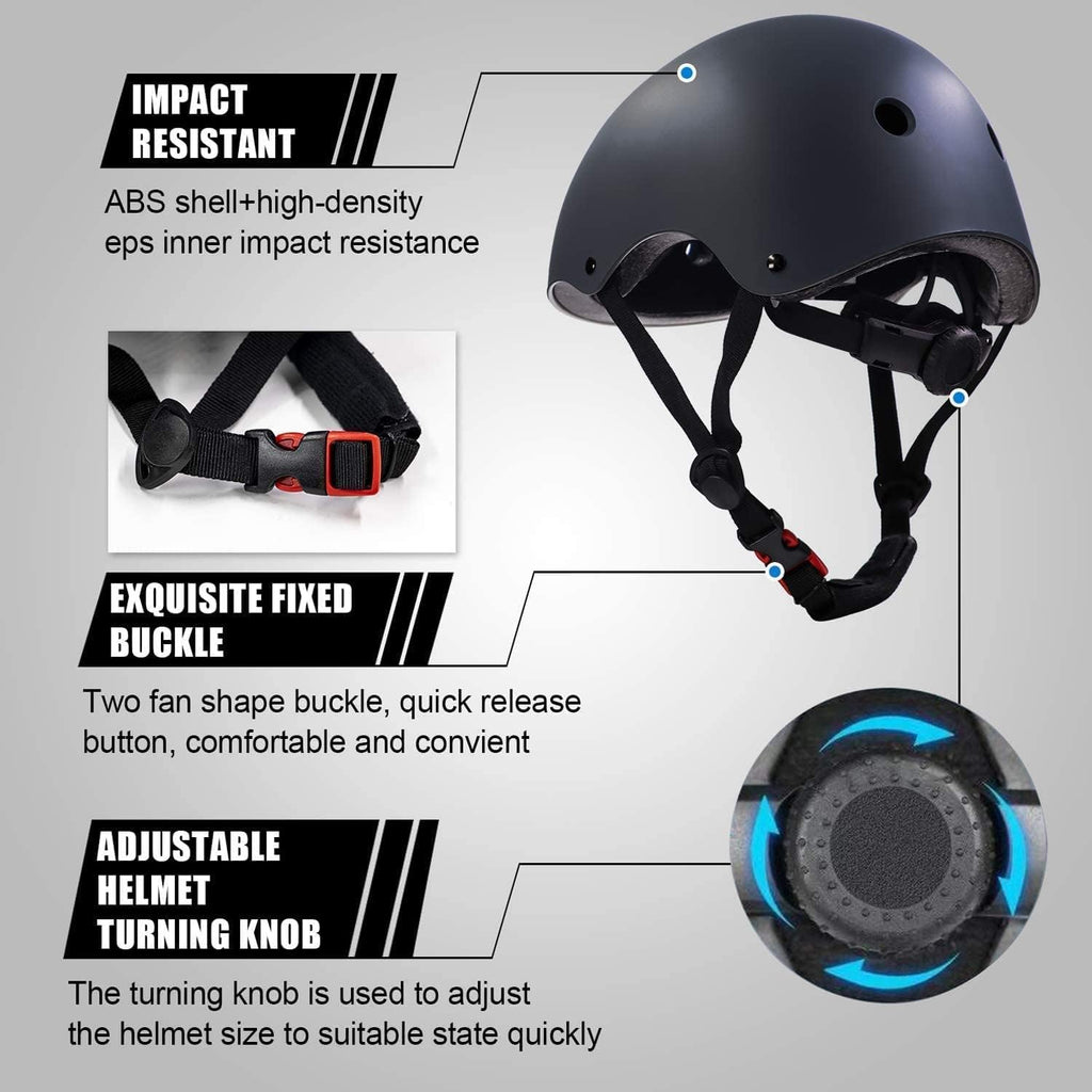 Adjustable Helmet for Ages 5-16 Kids Toddler Boys Girls Youth,Protective Gear with Elbow Knee Wrist Pads for Multi-Sports Skateboarding Bike Riding Scooter Inline skatings Longboard Roller Skate