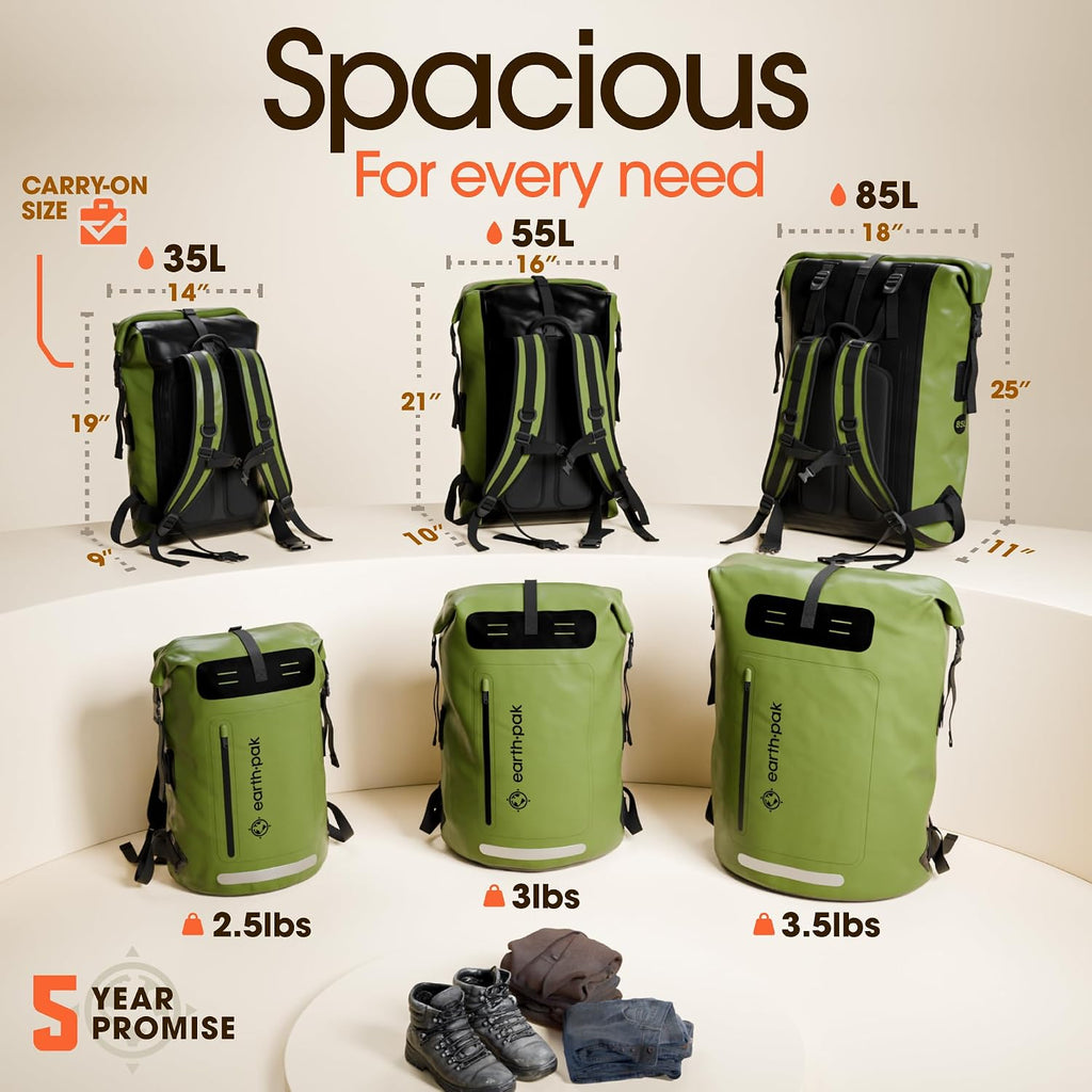Waterproof Dry Bag Backpack 35L - Kayaking Boating Fishing Rafting Marine
