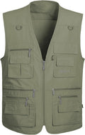 Lentta Men's Fishing Vest Summer Outdoor Lightweight Work Photo Vest 16 Pockets