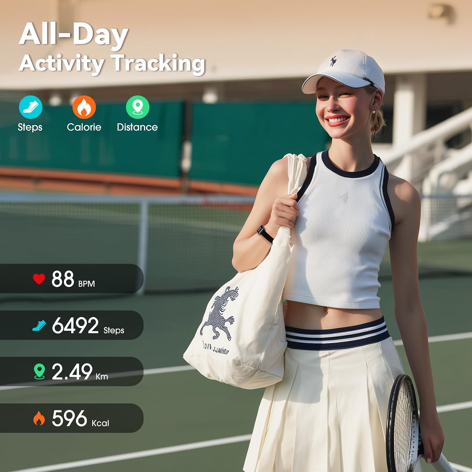 Slim Design Fitness Tracker, No App No Phone Required, Long Battery Life