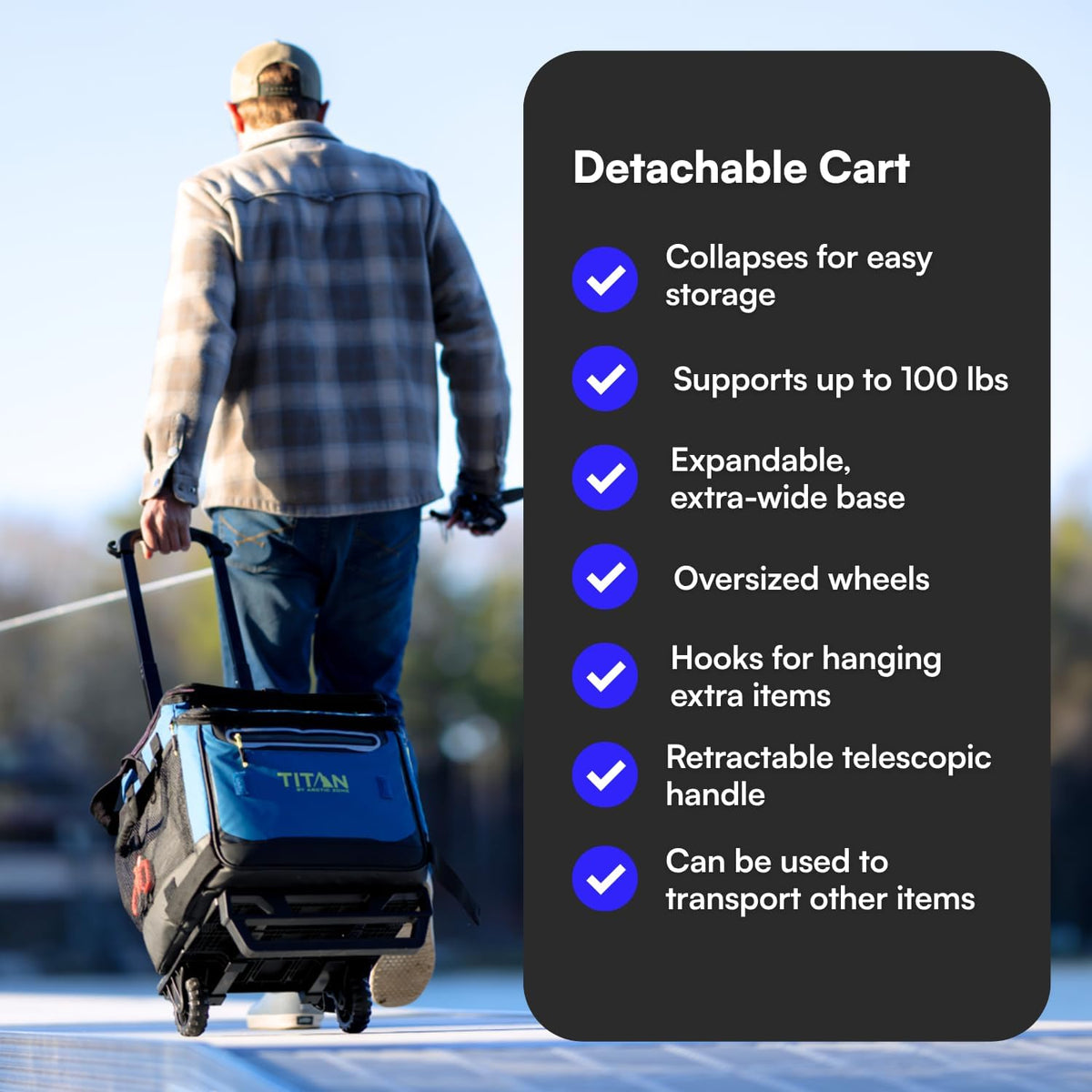 Titan 60 Can Cooler with Wheeled Cart, Ice Up to 3 Days