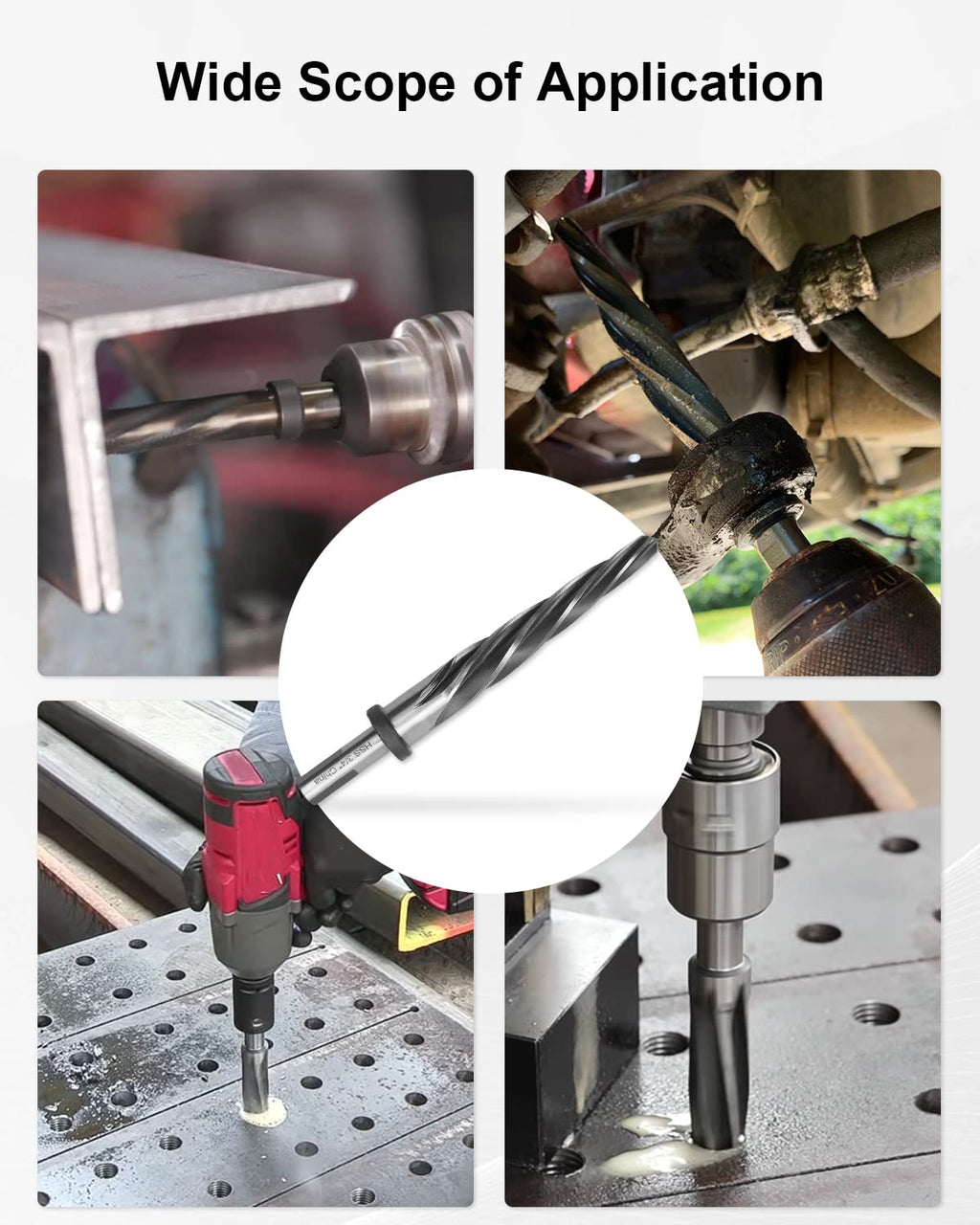 3/4" Drill Bridge/Construction Reamer Bit with 1/2" Shank HSS Taper Chucking Reamer Bit Tool for Steel Metal Wood Alloy Drilling Hole