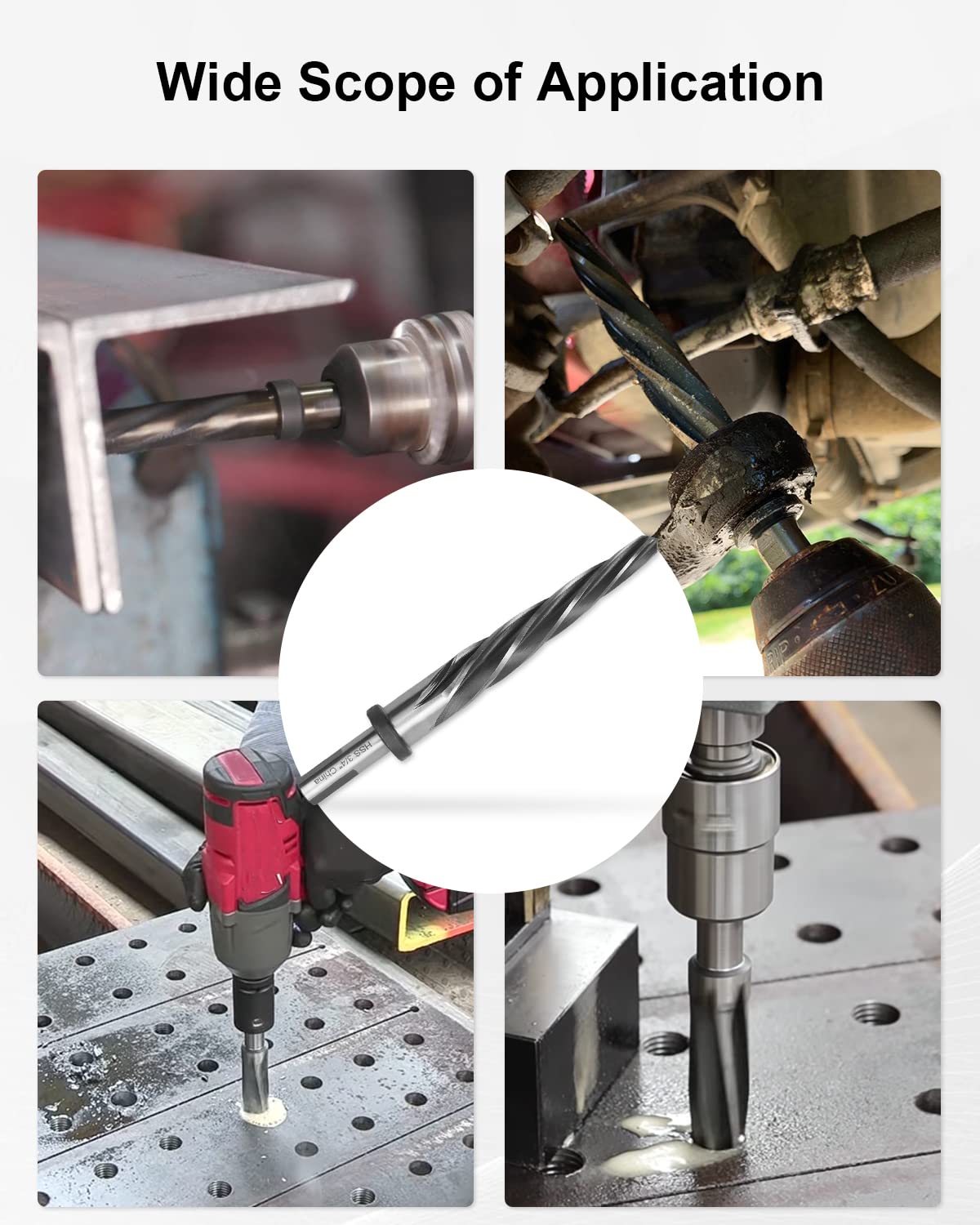 3/4" Drill Bridge/Construction Reamer Bit with 1/2" Shank HSS Taper Chucking Reamer Bit Tool for Steel Metal Wood Alloy Drilling Hole