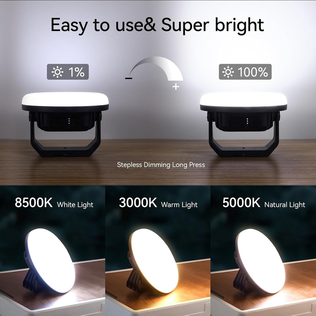 VAVOFO 30W LED Camping Lantern Rechargeable, 3000LM,124 LED with 3 Lighting Modes, 7200mAh Portable Tent Light with Magnet, IP65 Waterproof for Emergencies ,Power Outages,Hurricane (Blue)