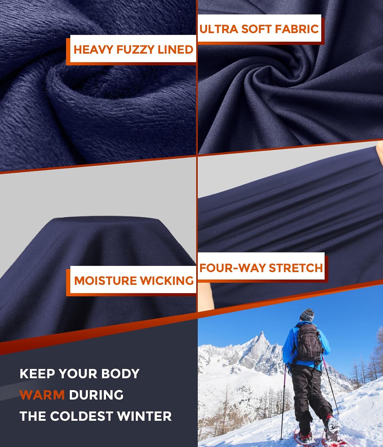 Mens Thermal Underwear Long Johns Set Cold Weather Hunting Base Layer