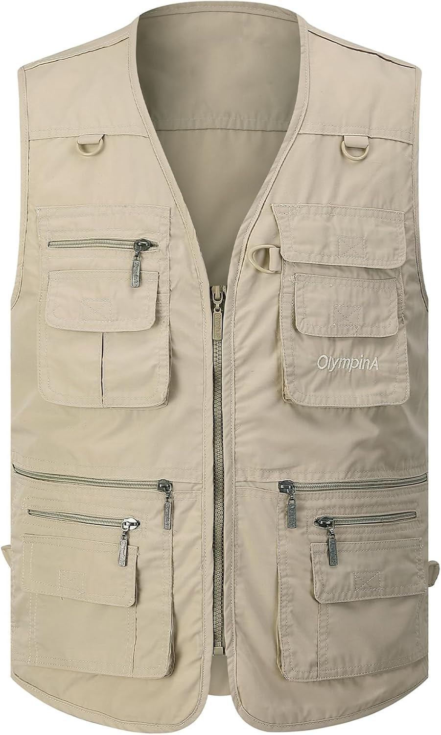 Gihuo Men's Fishing Vest Utility Safari Travel Vest with Pockets Outdoor Work Photo Cargo Fly Summer Vest