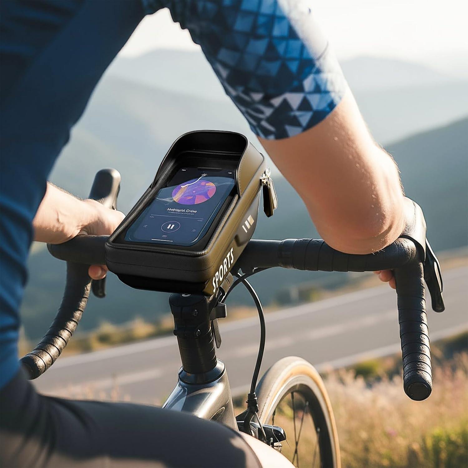 Povlen Waterproof Bike Frame Bag with Phone Holder