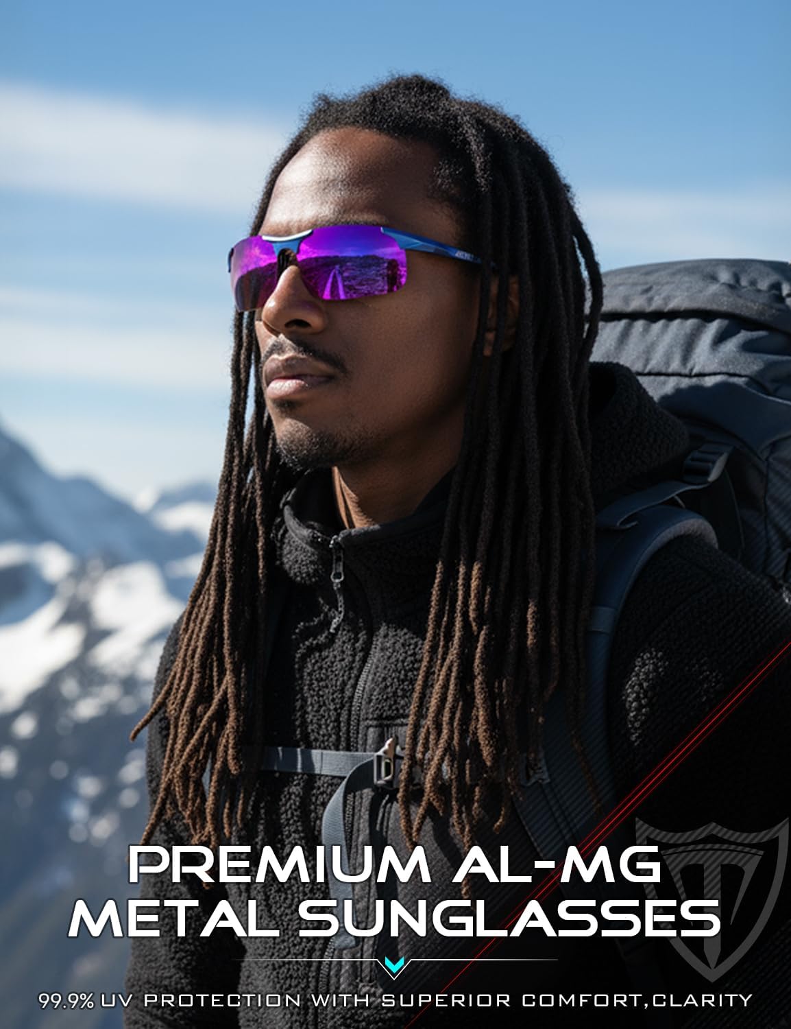ATTCL 0.9 oz Polarized Sunglasses Men Al-Mg Metal Golf Fishing Sports UV400