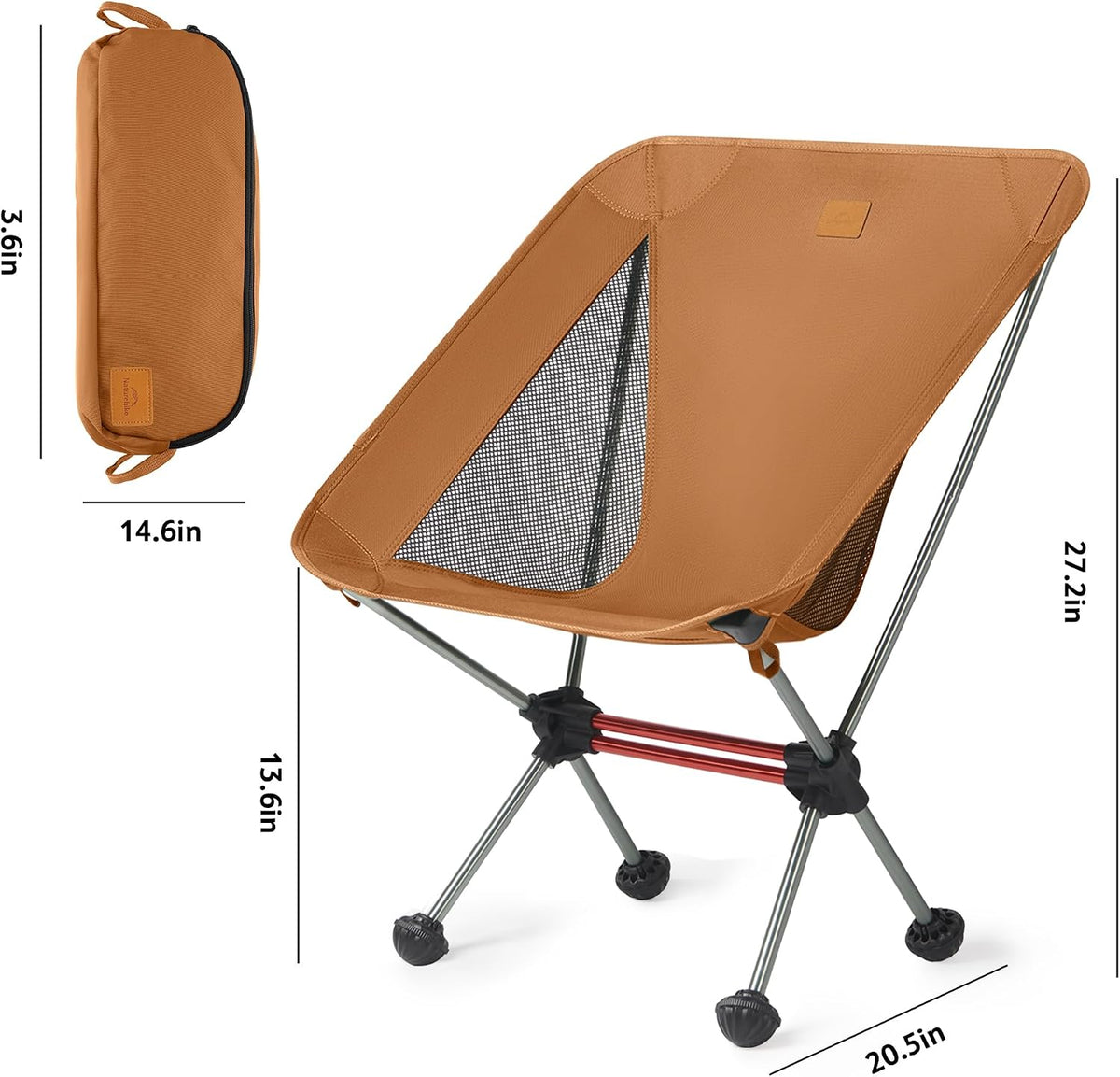 Naturehike YL08 Ultralight Camping Chair — Only 2.12 LBS, Anti-Sinking Feet