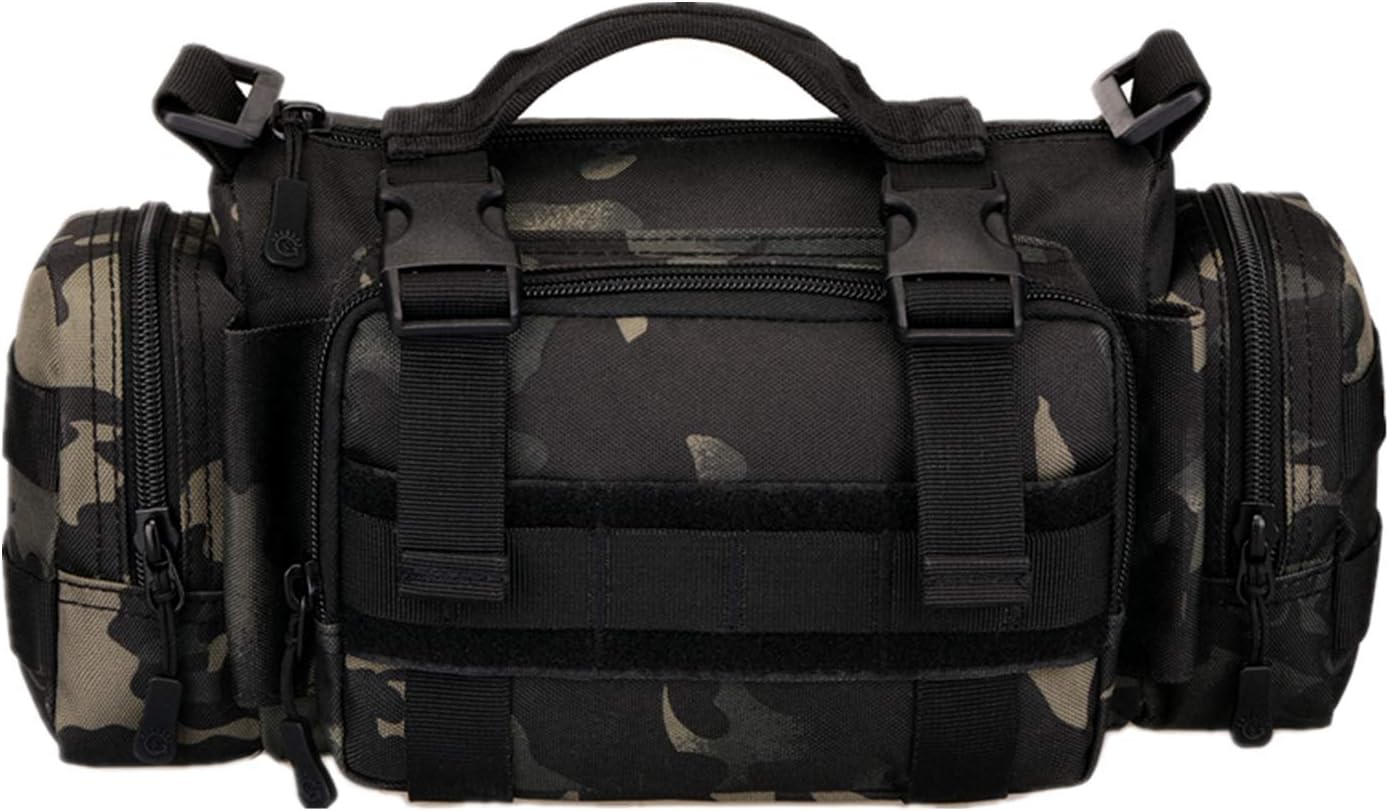 Utility 3P Military Tactical Duffle Waist Bags MOLLE Assault Shoulder Backpack Multifunction EDC Pouches Heavy Duty Fanny Packs (Black-Scorpion camouflage)