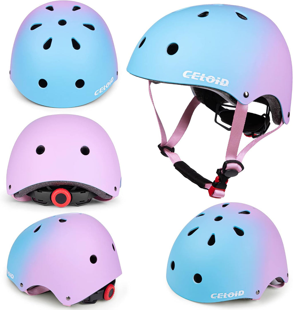 Kids Bike Skateboard Helmet Pad Set,Toddler Cyling Protective Gear Knee & Elbow Pads Wrist Guards for 5-8-10-12-14-16 Years Girls Boys Bicycle Scooter Roller Skate Inline Skating Rollerblading