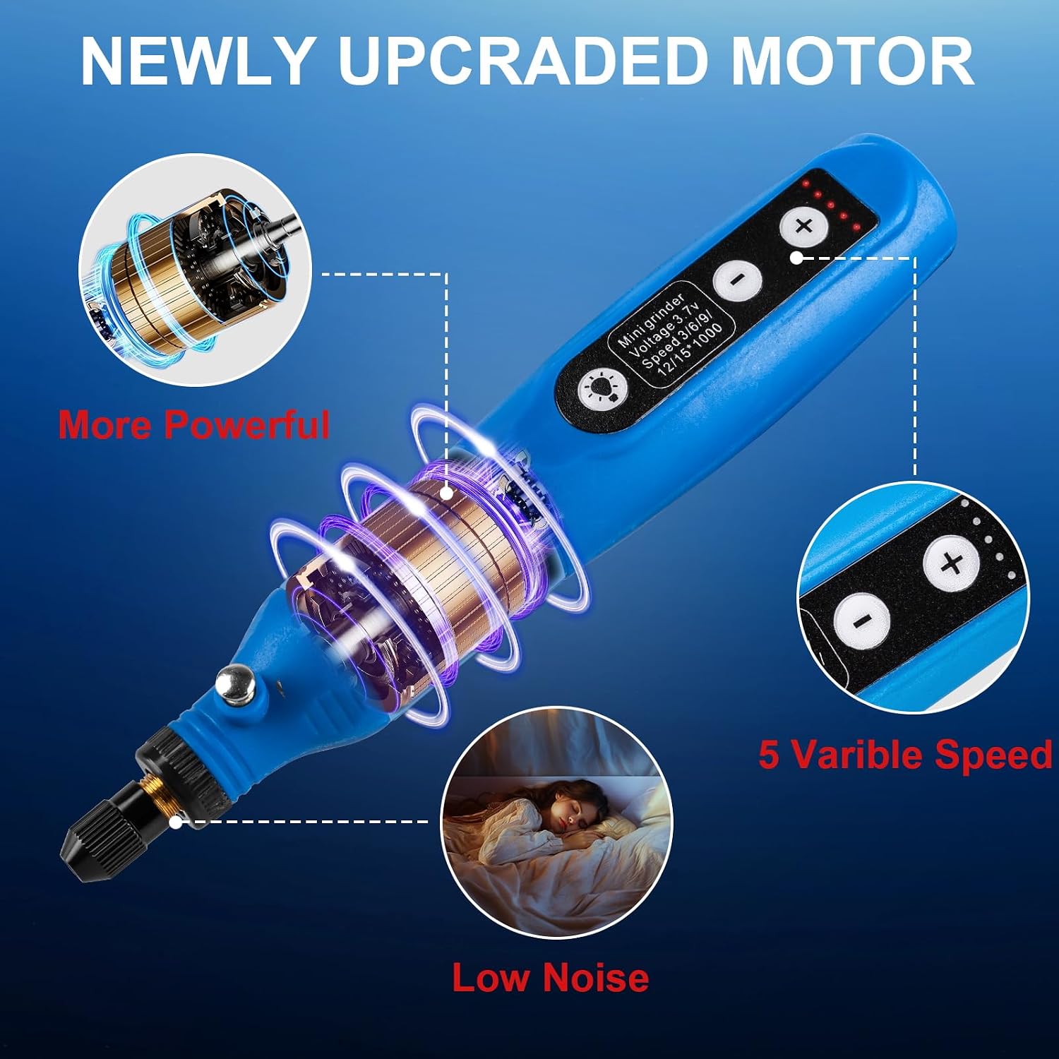 75pcs Cordless Rotary Tool Kit, 5-Speed Rotary Tool for DIY Crafts