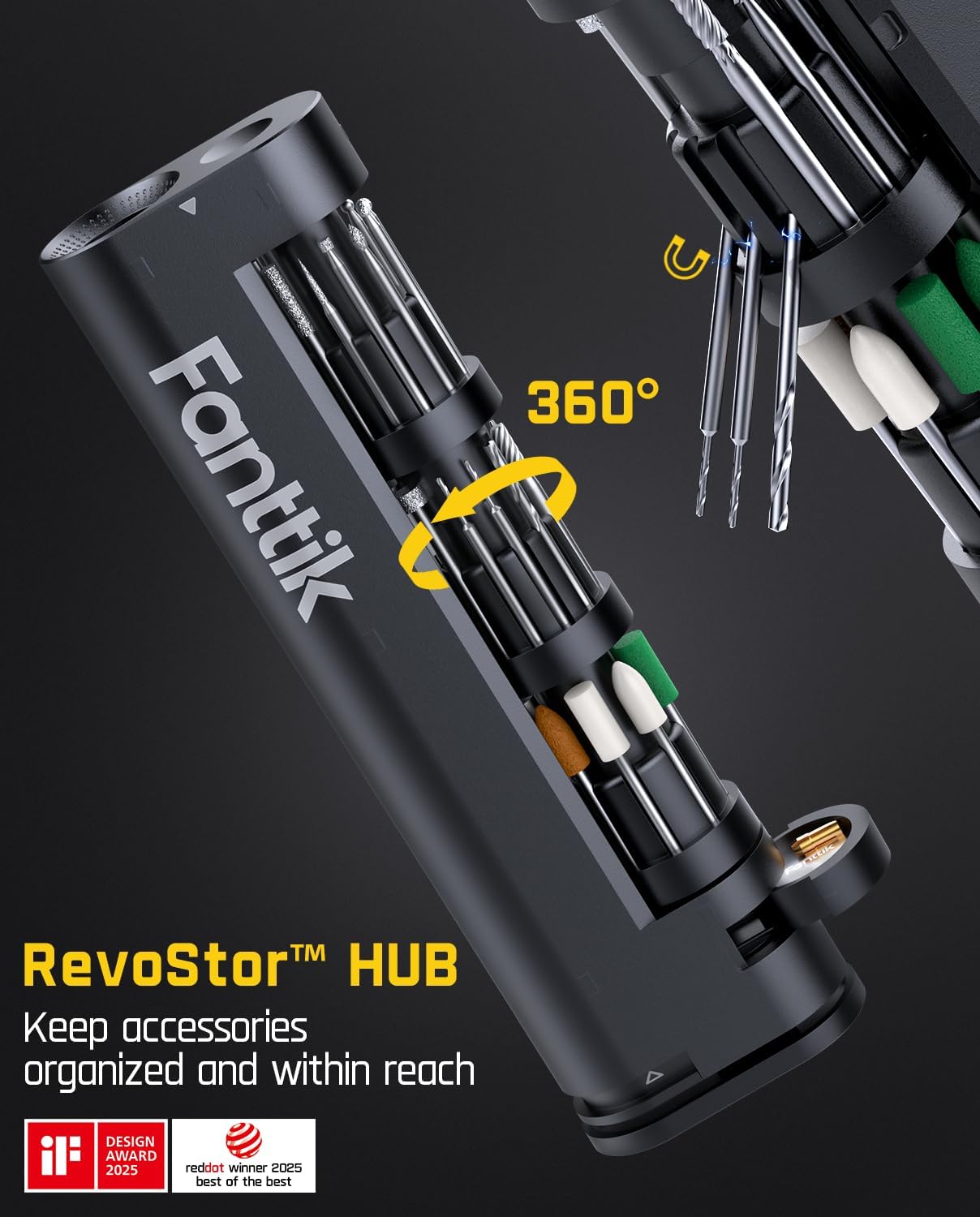 Fanttik F2 Master Mini Cordless Rotary Tool Kit for 3D Printer Sanding