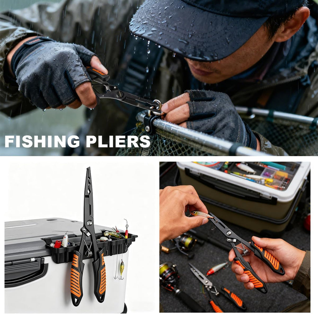 Fillet Knife Set for Beginner, Fishing Pliers Precisely, Fish Measuring Tape, Non Slip Grip Fishing Knife, Saltwater Fishing Accessories, Great Value Fishing Tackle