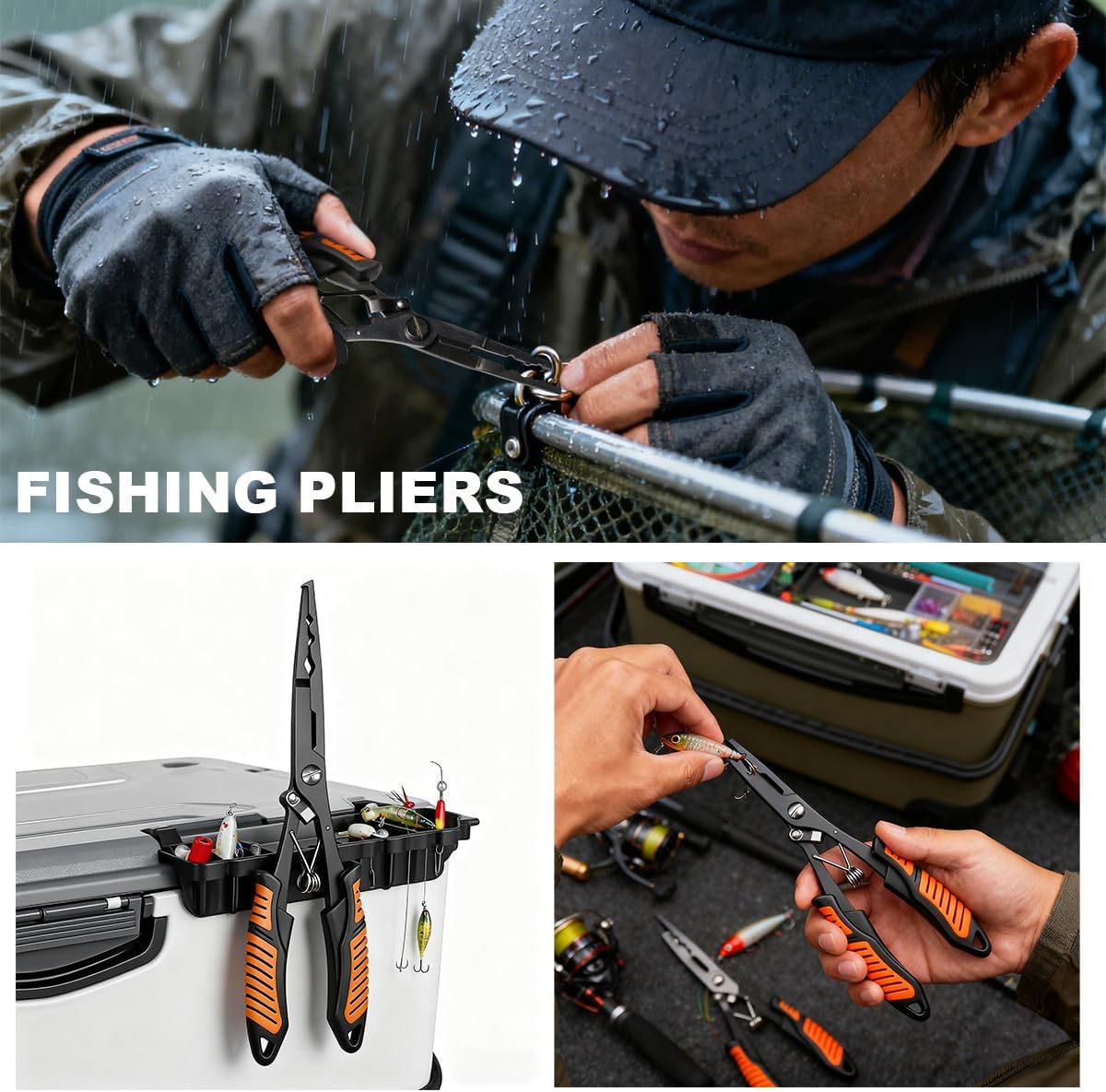 Fillet Knife Set for Beginner, Fishing Pliers Precisely, Fish Measuring Tape, Non Slip Grip Fishing Knife, Saltwater Fishing Accessories, Great Value Fishing Tackle