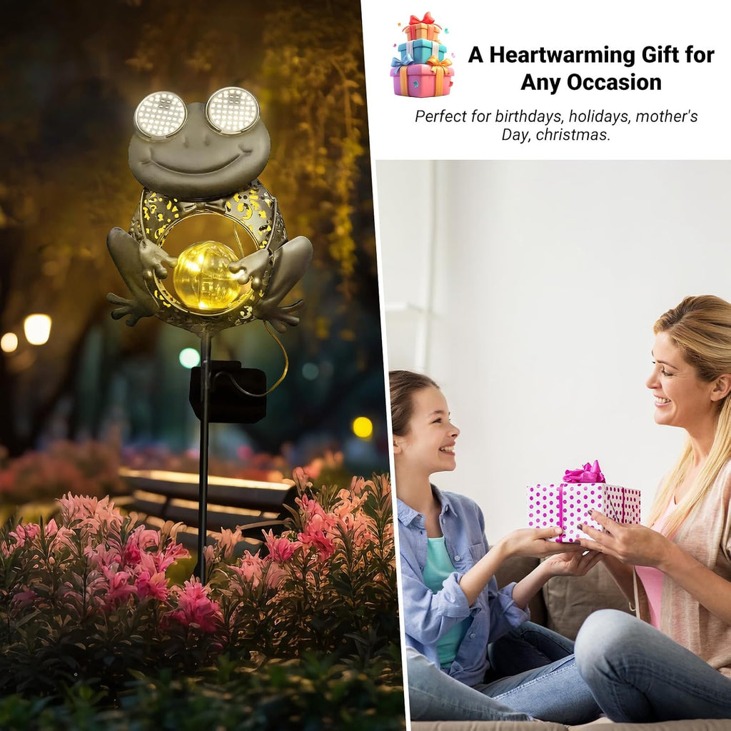 SRNPMIU Solar Lights Outdoor Decor, Solar Frog Yard Decorations Outdoor