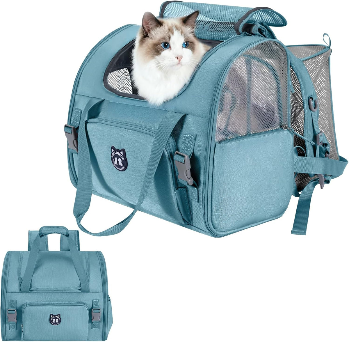Lollimeow Expandable Large Cat Carrier Backpack, Supports up to 14 lbs