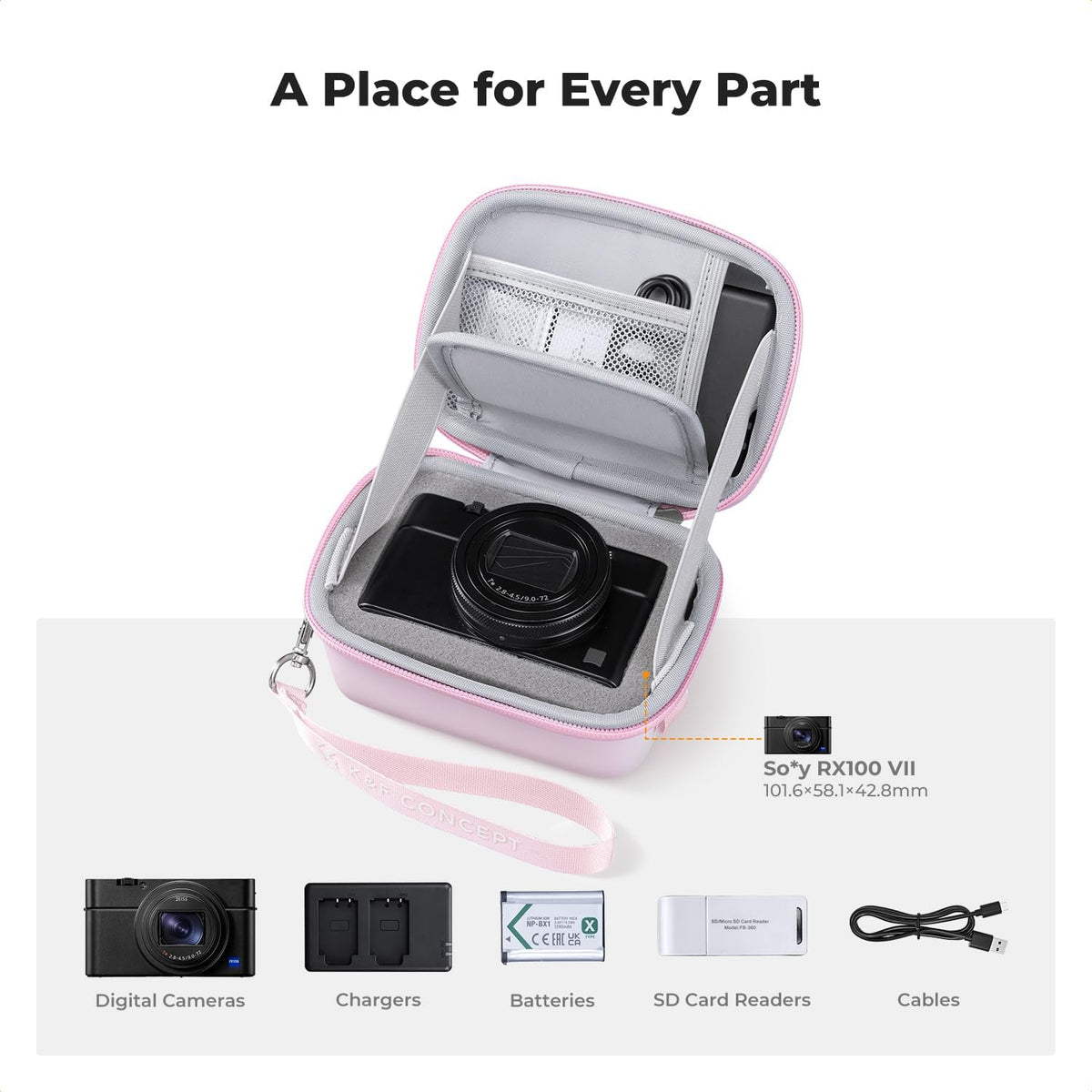 K&F CONCEPT Carrying Case for Digital Camera, Hard Shell Protective Case