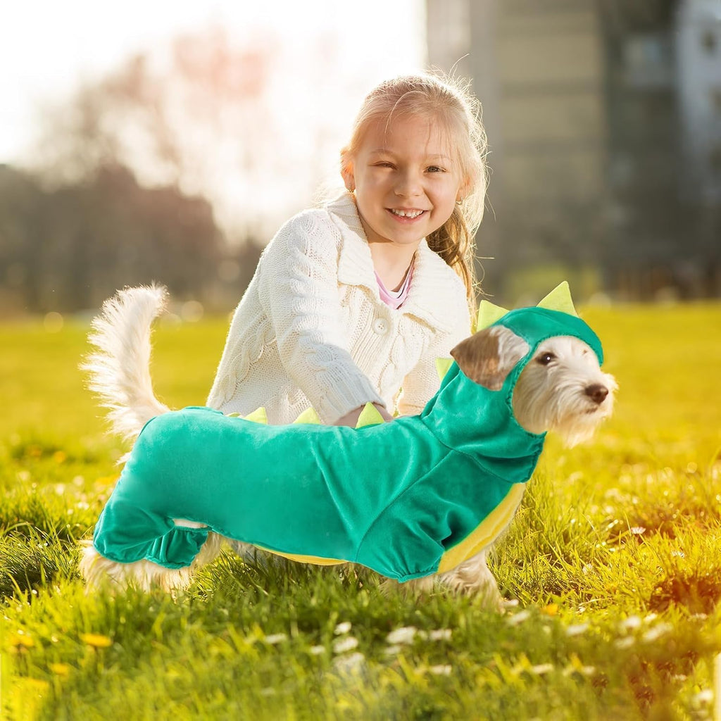Hotumn Dinosaur Dog Halloween Costume Pet Dino Hoodie for Large Dogs (XXX-Large, Green)