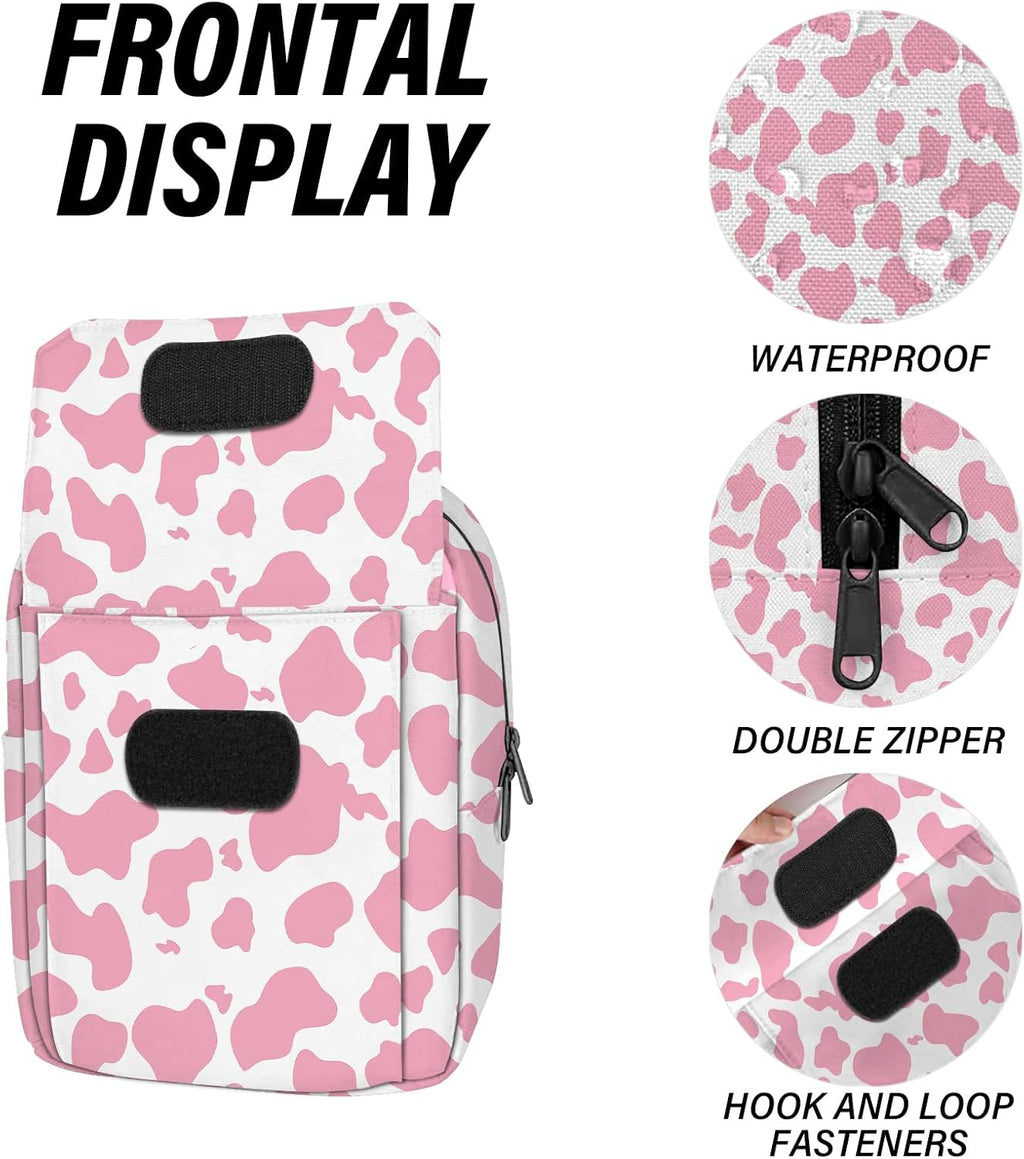 Cute Small Camera Bag with Photographer Camera Sling Bag Waterproof Dslr Camera Case Compatible with Nikon Sony Lightweigth for Women or Men(Pink Western Cow)