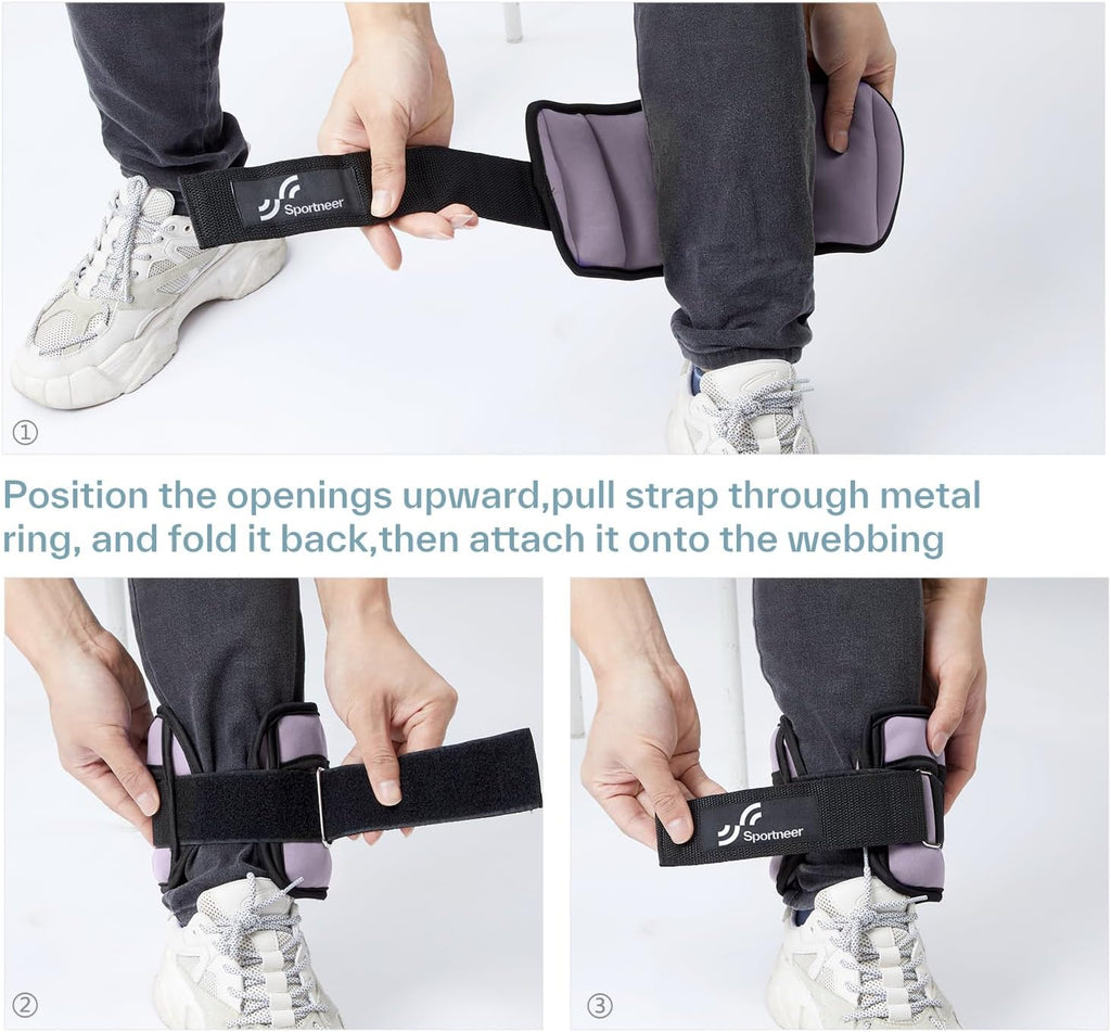 Sportneer Adjustable Ankle Weights, 2-10 lb per Pair, Removable Weights