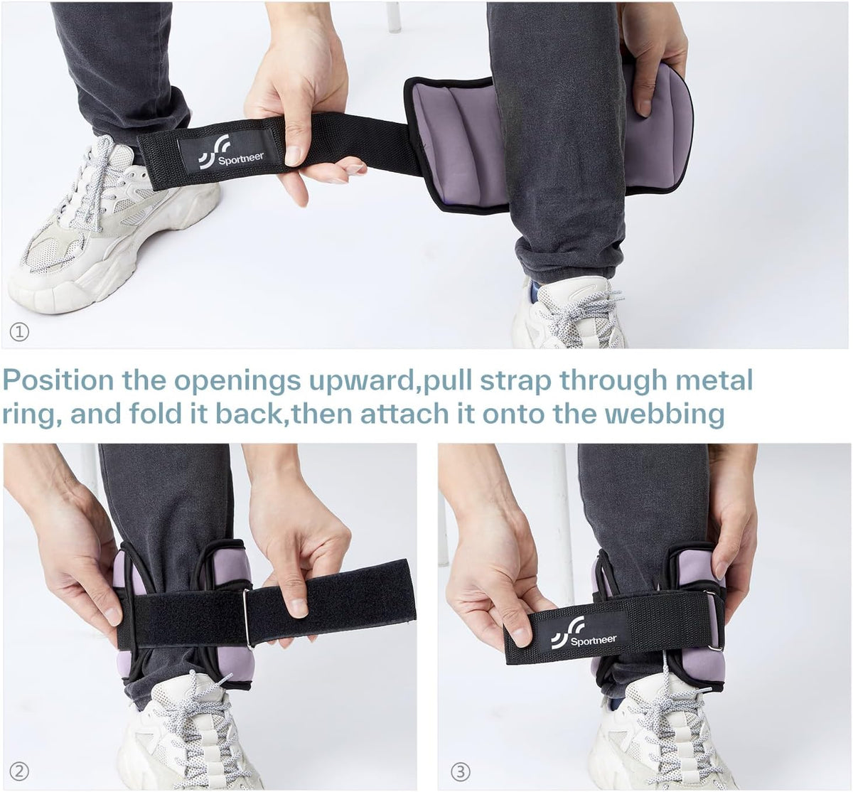 Sportneer Adjustable Ankle Weights, 2-10 lb per Pair, Removable Weights