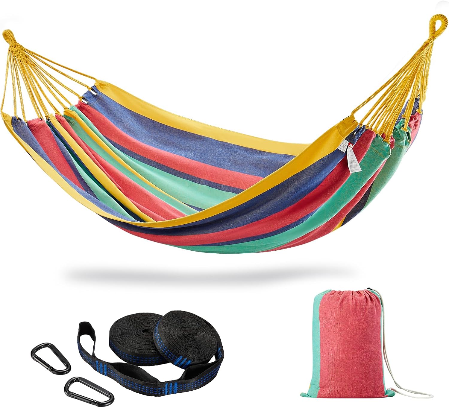 Brazilian Double Hammock with Tree Straps, Extra Large, 450 lbs Capacity
