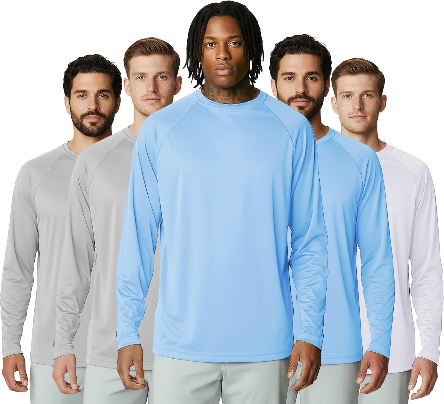 5 Pack Long Sleeve Shirts for Men