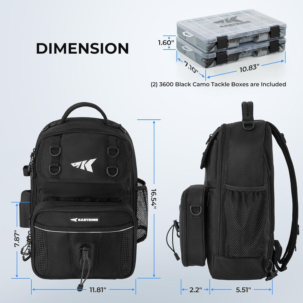 KastKing BaitSpace Fishing Sling Bag, Fishing Backpack with Rod Holder