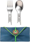 Opinel Picnic+ Cutlery Insert Set for No. 8 Folding Pocket Knives, Fork and Spoon Insert, Micro Fiber Napkin, Made in France