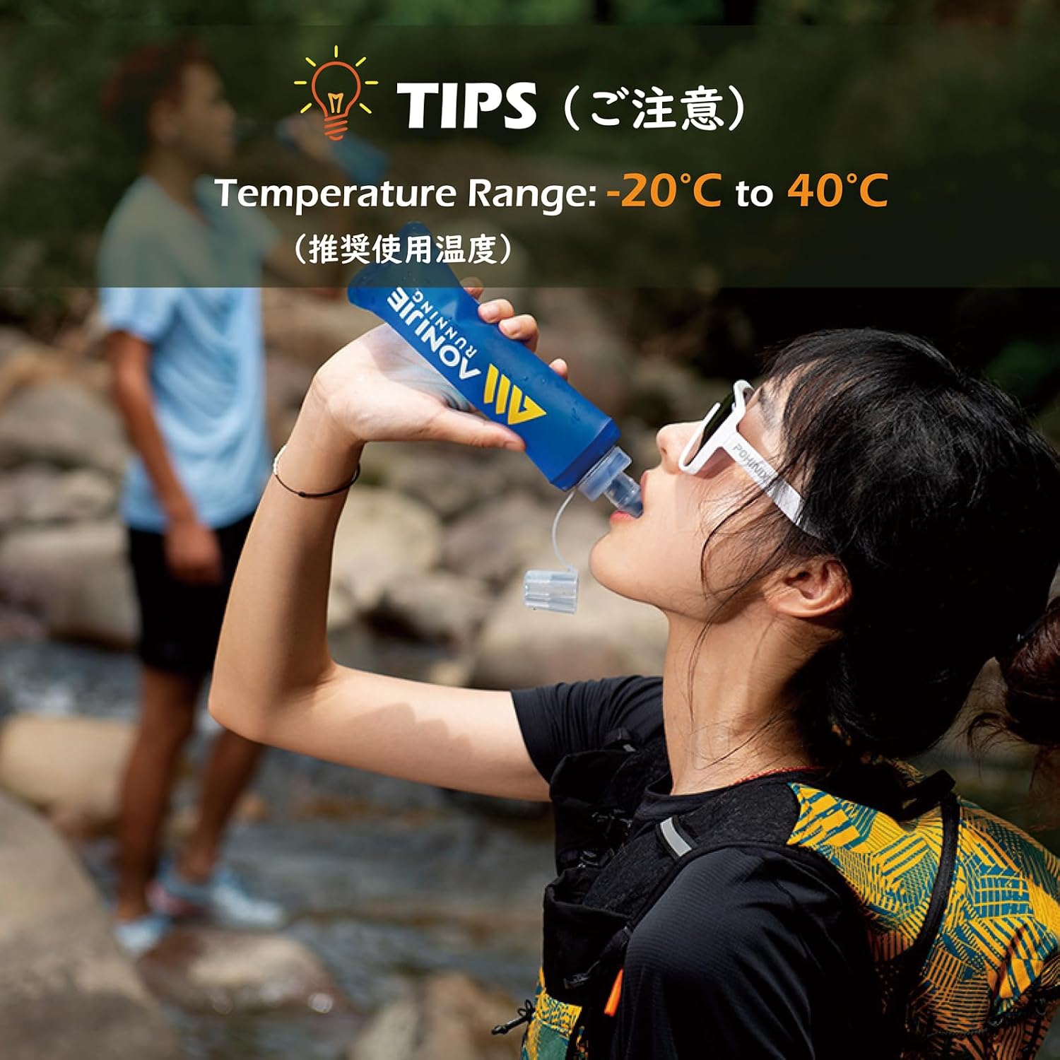 TRIWONDER Soft Flask Collapsible Water Bottles Running Bottle BPA-Free Foldable Handheld Runner Water Flask for Hydration Pack Marathon Hiking Cycling Climbing Travel (01# 500ml - Pack of 2)