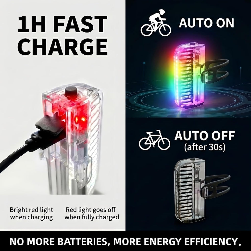 HANZE Bike Wheel Lights Rechargeable, LED Bicycle Spoke Lights 7-Color with 12 Flashing Modes, Motion Sensor Auto On/Off, Waterproof Night Riding Accessories for Kids & Adults E-Bike