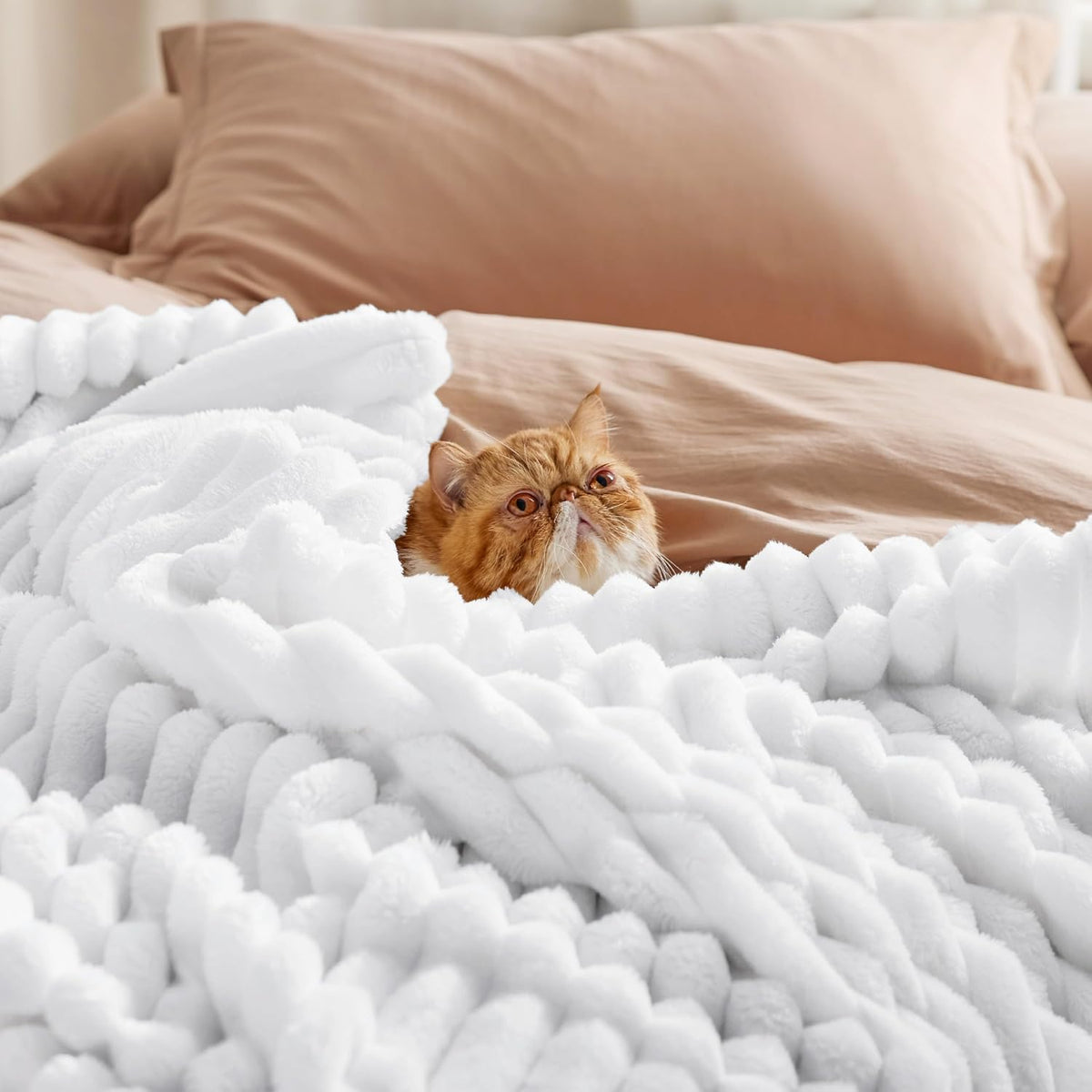 Bedsure Soft Throw Blanket for Couch Decor Gifts Bright White 50"x60"