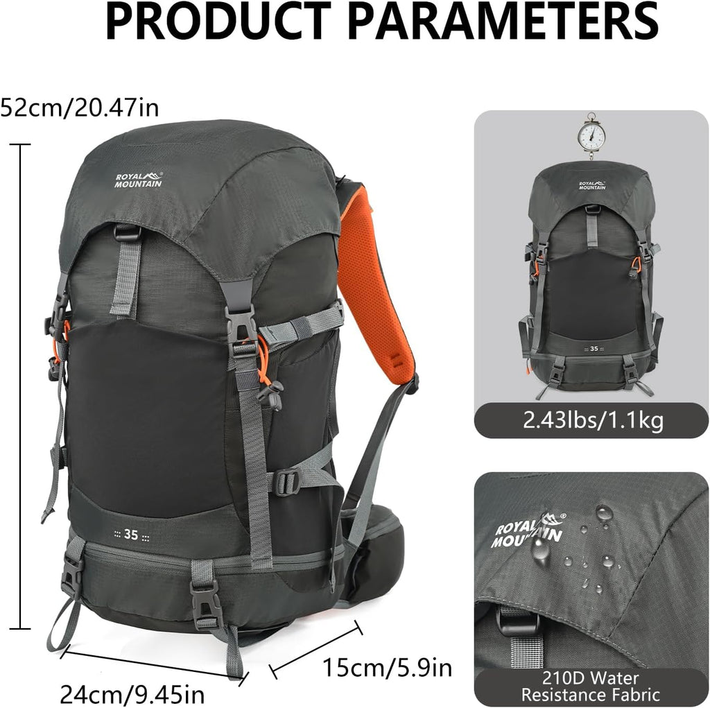Hiking Backpack for Women Men,30+5L Waterproof Camping Backpacking Backpack