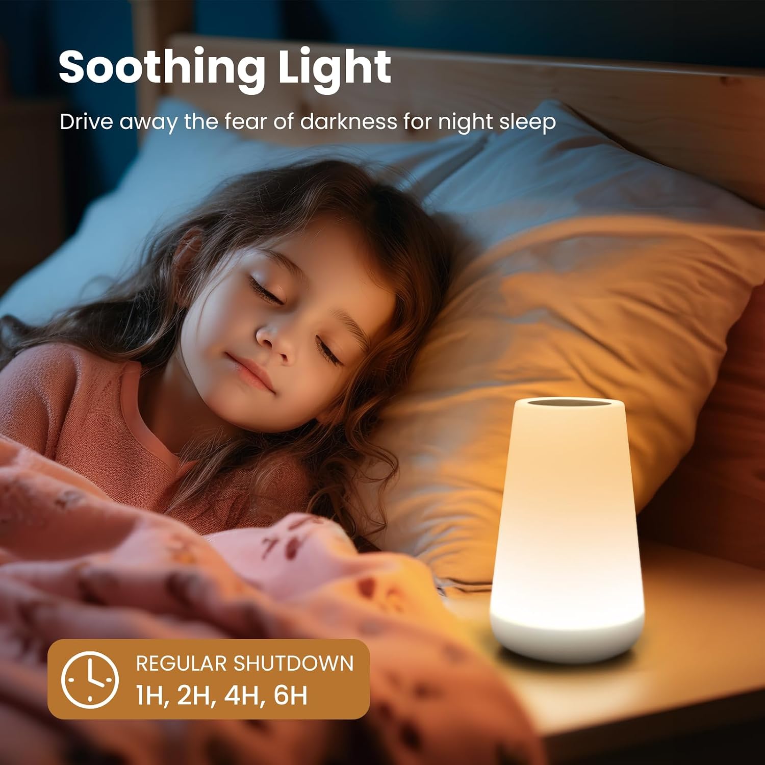 THAUSDAS Telecontrol Night Light Touch Lamp: 13 Colors, 5 Brightness, White