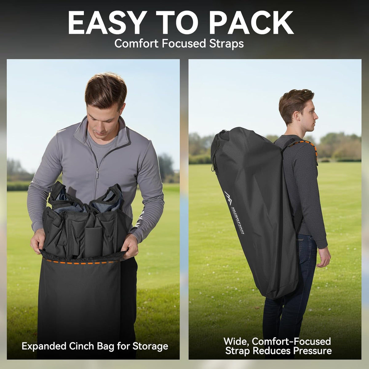 Oversized Double Camping Chair Padded Camping Chairs for Adults,Black