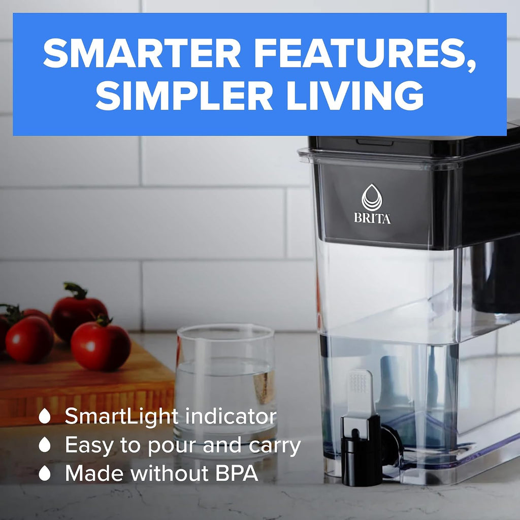 Brita X-Large 27 Cup Water Pitcher Dispenser, Includes 1 Filter, White